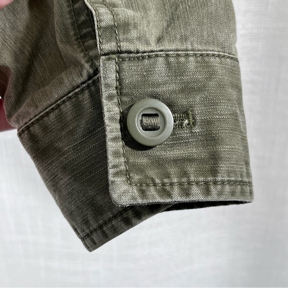 Gap Olive Green Cropped Utility Military Jacket Coat Blazer Size 8 - Picture 11 of 12